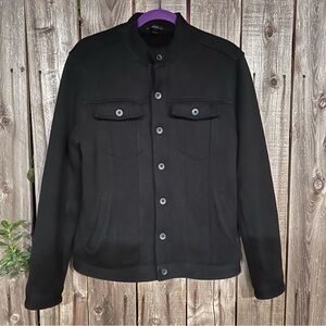 John Varvatos Collection black cotton kenmare chore jacket  mens Elbow Pad